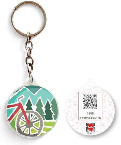 Smart Lost and Found Keychain Durable Acrylic QR Key Tag for Car,...