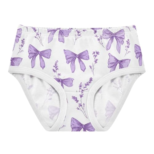 Wusikd Lavender Cute Bows Girls' Underwear Cotton Floral Girls Briefs Soft Toddler Underwear 2T