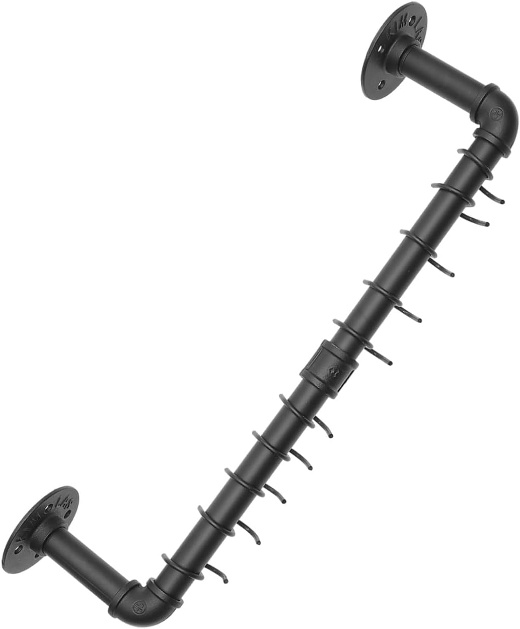 Pot Organizer Rack and Hanging Pot Pan Wall Mounted Rail with Hooks, 13x60cm Metal Kitchen Utensil Holder for Wall Mount Storage and Hanging Cookware