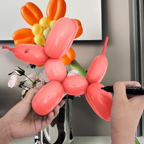100Pcs Peach Colour 260 Balloons, Thickening Latex Peach Colour 260q Balloons for Animal Model, Long Twisting Balloons for Halloween Xmas Presents, Animal Shape Weddings, Birthdays Clowns.