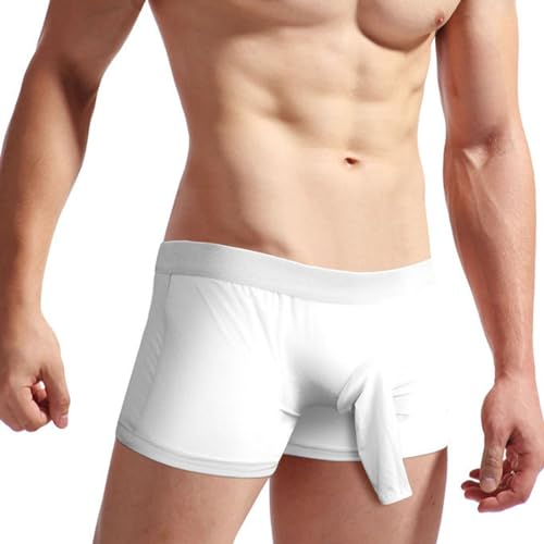 Men's Elephant Nose Underwear Boxer Briefs with Hammock Pouch Ice Silk Comfort Elephant Trunk Jock Strap Boyshort