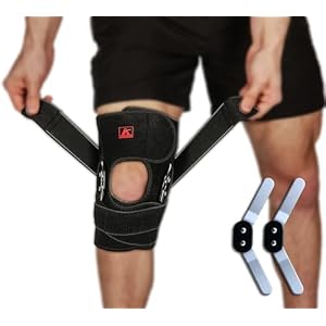 Hinged Knee Brace Support with Strap & Side Patella Stabilizers for Protection & Pain Relief for Arthritis, Meniscus Tear, ACL, MCL – Sports Compression Wrap for Running & Recovery – Men & Women
