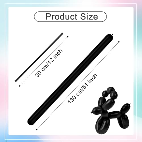 Image of Animal Balloons - Black 260 Long Balloons for Birthday Party Events,100 Pcs