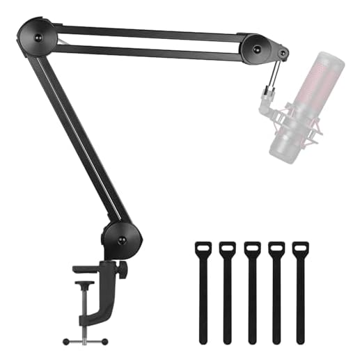 InnoGear Microphone Arm Stand, Heavy Duty Mic Arm Microphone Stand Suspension Scissor Boom Stands with Mic Clip and Cable Ties for Blue Yeti Snowball and Blue Yeti Nano(Small)