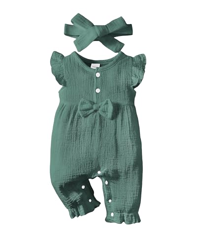 Renotemy Baby Girl Summer Romper Bodysuit Outfits