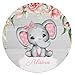 NZOOHY Pink Floral Elephant Personalized Gifts Baby Rugs for Toddler Girls Boys Custom Nursery Rug Soft Non-Slip Mat for Crawling Playing 31.5 in