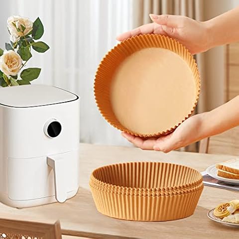 Air Fryer Paper Liners, Avyvi Air Fryer Paper, Air Fryer Disposable Paper Liner, Air Fryer Parchment Paper Liners Non-Stick Disposable Oil-Proof, Water-Proof, Parchment Paper For Baking Roasting Cover