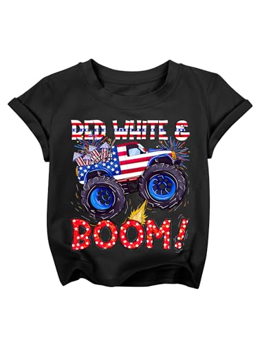 4th of July Shirts for Boys Girls Kids Patriotic T-Shirt Toddler American Flag Tee Independence Day Tops 2025