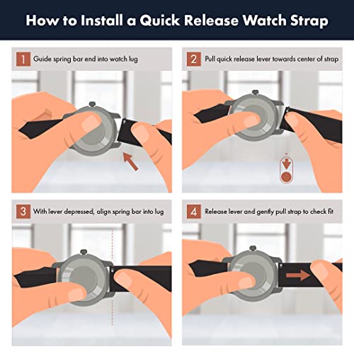 Benchmark Basics Quick Release Leather Watch Band - Premium Italian Full Grain Leather Watch Straps For Men And Women (20Mm, Burgundy) #TOP3