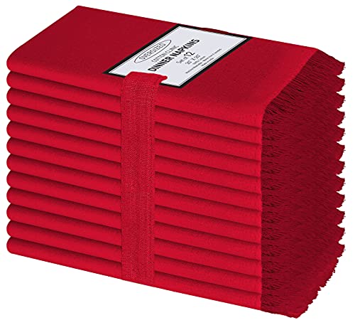 Flash Deals - 70% OFF Cotton Clinic Cloth Dinner Napkins with Fringes – Perfect Everyday Use Table Linen – Soft Durable Washable – Ideal for Party Wedding Farmhouse Christmas Easter – Set of 12 (20x20 in/Red) Exclusive Discount 🔥 Cotton Clinic Cloth Dinner Napkins with Fringes – Perfect Everyday Use Table Linen – Soft Durable Washable – Ideal for Party Wedding Farmhouse Christmas Easter – Set of 12 (20x20 in/Red)