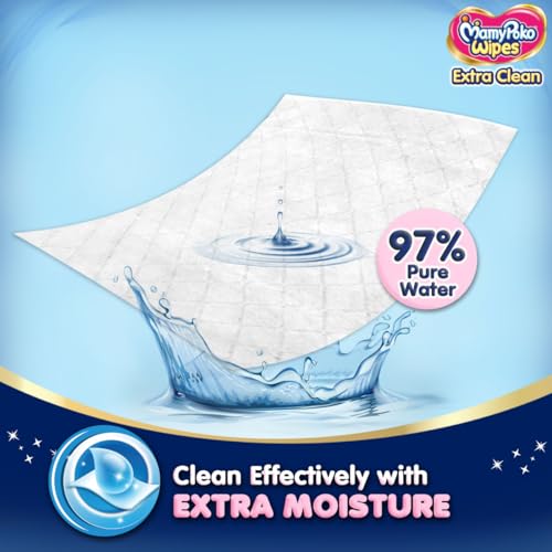 Image of MamyPoko Diaper Extra Absorb NB /XS 17 Count Baby Wipes Extra clean 72