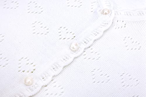 Lilax Baby Girls' Little Hearts Knit Cardigan Sweater 6M White #TOP3