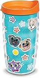 Tervis Disney - Puppy Dog Pals Collage Insulated Plastic Tumbler with Wrap and Orange Lid, 10oz Wavy, Clear