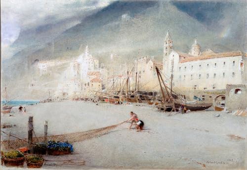Impression d'affiches Amalfi Albert Goodwin toile pour décoration salon et bureau 60x90cm