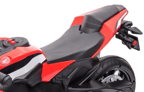 Kinder Elektro Motorrad CBR 1000RR, Kindermotorrad 12V Kinderfahrzeug Elektrofahrzeug mit 2 abnehmbaren Stützrädern für Kinder ab 3 Jahre (Rot) – Bild 4
