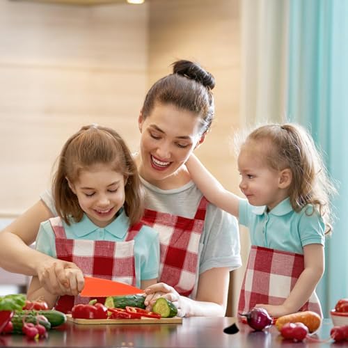 WQEDVN 3 PCS Plastic Knives, Kids Knife Set for Chopping, Toddler Knives, Kids Kitchen Knife Set, Childrens for Chopping, for Vegetables, Fruits, and Salad(Orange+Green+Rose Red) - Image 2