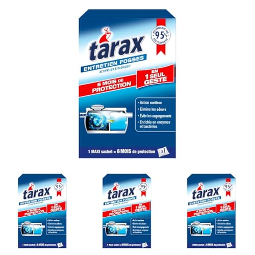 TARAX - Traitement Fosses Septiques 6 Mois - Élimine les Mauvaises Odeurs & Prévient les Engorgements - Activateur Fosse Septique à Base d'Enzymes et...