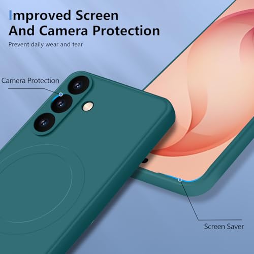 Coque Samsung S26 MagSafe silicone souple verte