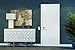 SARTODOORS Modern White Modern Door 32x80 with Strips | Planum 0020 Matte White | Frame Trims Lever Satin Nickel Hardware | Closet Solid Core Door