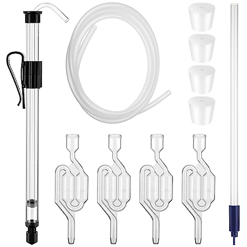 Saillong Siphon for Wine Making, Siphon Pump with 6 Feet of Tubing, Bottling Wand, Clamp, Bubble Airlock and Drilled Stopper, Siphoning Kit for Small Batch Beer Kombucha Wine Mead Homebrew