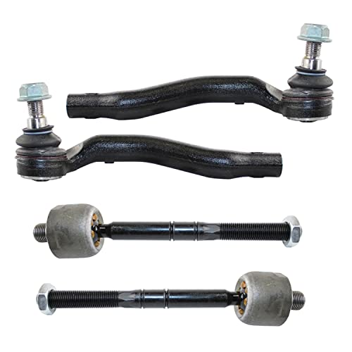 Bison Performance 4pc Forged Steel Inner & Outer Steering Tie Rod End Kit For Mercedes Benz S203 W203 C240 C320 2003-2005 C280 C350 2006-2007 4Matic