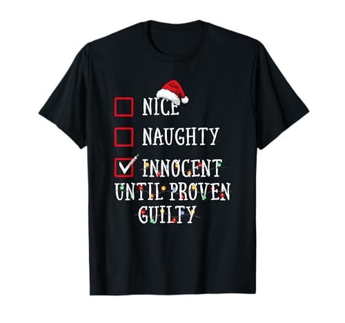 Funny Naughty Nice Christmas Family Pajama Men Women Kids T-Shirt