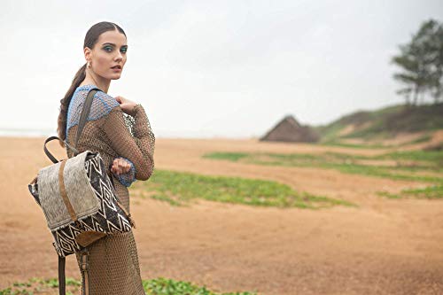 Myra Bag Grizzle Cowhide & Upcycled Canvas Backpack S-12052