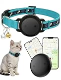 GPS Cat Tracker Collar (iOS & Android)- Dogs GPS Tracker Smart Pet Activity Tracker, No Subscription, Works with Google Find Hub & Apple Find My App, Anti-Lost for Keys, Pet Items Blue