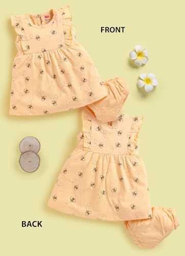 Image of LuvLap Baby Girl 100% Cotton Sleevless Girls Frock Pack of 3