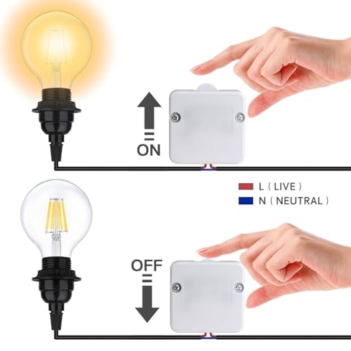 Image of Automatic Door Switch for Wardrobe & Cabinet, Push-to-Off Lighting Control, White, Pack of 4