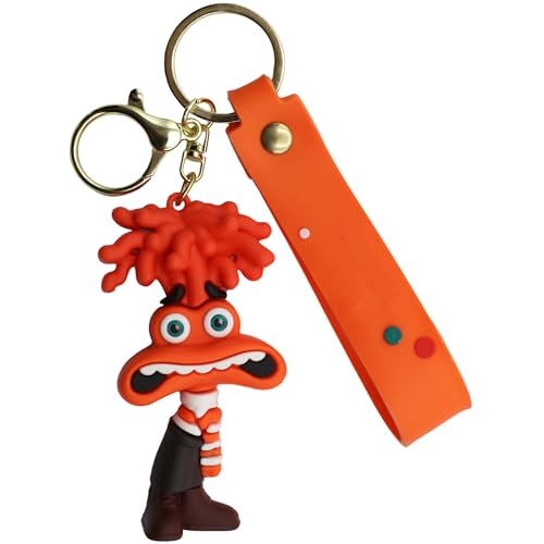 Llavero Personaje De Ansiedad - Dibujo Animado, Goma, Emoción, 6 Cm, Silicona