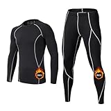 [Anderme] コンプレッションウェア 軽量保温 メンズ 長袖 [UVカット・吸汗速乾] スポーツインナー トレーニングウェア フィットネス 通気防臭 スポーツウェア 裏起毛 秋冬季