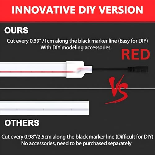Image of HEADLY 5-Metre Neon Red Light Strip with 600 LEDs and 12V Adapter - Ideal for Wall Decorations,Parties Celebrations,Bars and Custom Neon Displays (Pack of 1)