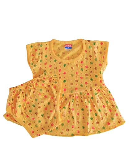 Image of Baby Girl Cotton A-Line Frock with Pant Combo (Pack of 3)