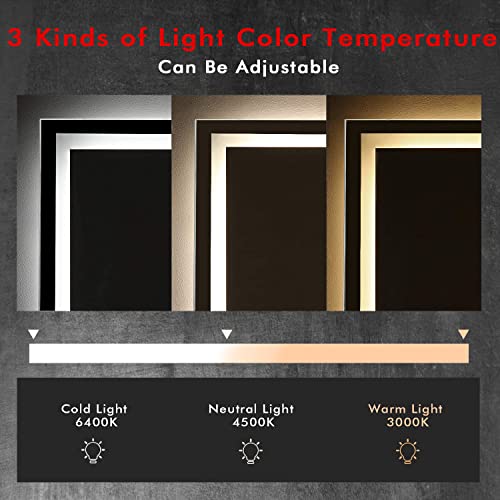 Hasuit Lighted Medicine Cabinet With Mirror, Wall Mounted Bathroom Cabinet With Led Light, Power Strip, And Adjustable Shelves, Bathroom Mirror With Storage, 31.5'' X 23.6'' #TOP2