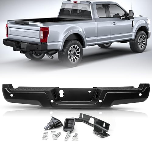 TUSDAR Rear Bumper Replacement for 2017-2022 Ford F250 F350 Super Duty Complete Back Bumpers with Sensor Hole FO1103196 Black