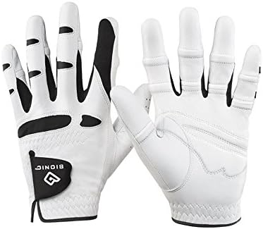Bionic Gloves Mens StableGrip Golf Glove W/ Patented Natural Fit Technology Made from Long Lasting, Durable Genuine Cabretta Leather.