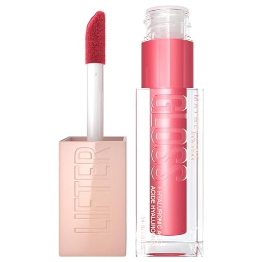 MAYBELLINE Lifter Gloss, Brilho Labial Hidratante Com Ácido Hialurônico, Alto Para Lábios Mais Carnudos, Calor, Framboesa Neutro, 0,18 Oz