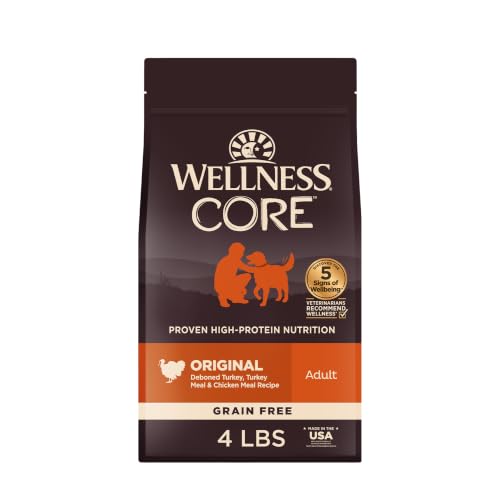Wellness CORE Adult Dry Dog Food, Grain Free Kibble, Natural, High Protein, Turkey and Chicken...