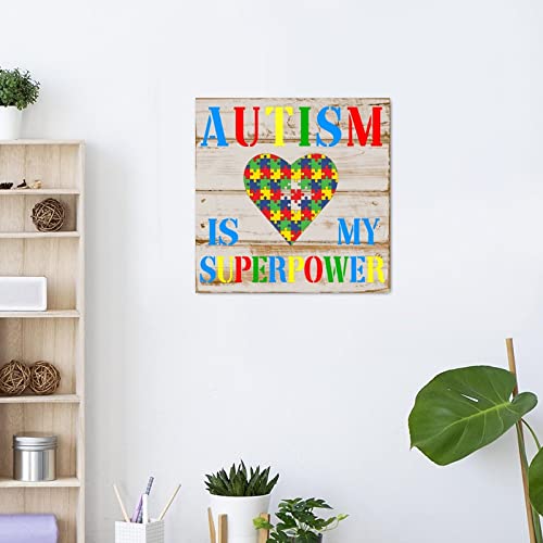 Autism Is My Superpower : panneau mural bois pour célébrer la différence