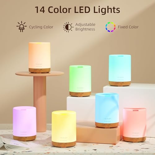 Image of ASAKUKI Plastic 300Ml Essential Oil Diffuser, Quiet 5-In-1 Premium Humidifier, Natural Home Fragrance Aroma Diffuser With 7 Led Color Changing Light And Auto-Off Safety Switch-Yellow