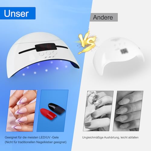 UV Lampe für Gelnägel, 36W Nageltrockner mit Tragbarer USB-Ladefunktion, 30/60/90s Timing-Funktion, LCD-Display und Infrarotsensor, Led nagellampe ist für alle Gele Geeignet