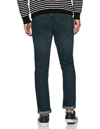 Image of Amazon Brand - Inkast Denim Co. Men's Relaxed Stretchable Jeans (IN-SS-154 Petrol Green 28)