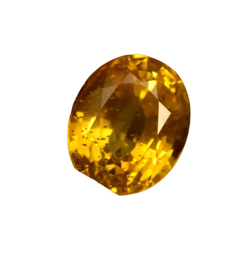 Saphir jaune de qualité naturelle facetté en ovale de 12x10x8mm précieux