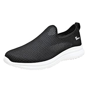 IQYU Sneakers ademende fitnessschoenen slip-on sport sneakers outdoor fitness jogging schoenen voor gezwollen voeten outdoor holle schoenen aquaschoenen heren vaste mannen bottom schoenen