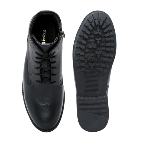 Image of Zoom Shoes Men's Genuine Leather Ankle Boots ZA-4692 Ideal For Office, Party & Travelling | Strong Grip With Shock Absorption Property & Memory Cushion Insole