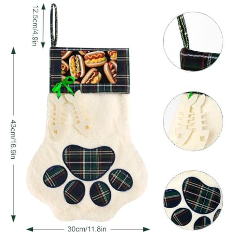 Calcetín de Navidad personalizado con perros calientes para chimenea 3