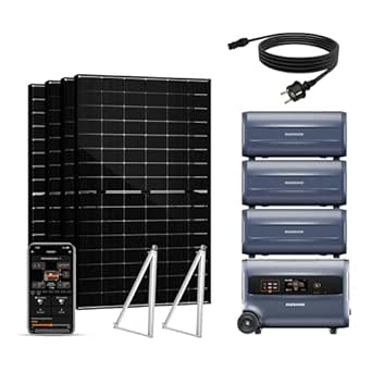 Balkonkraftwerk mit 9,6 kWh Speicher, 4 × 450 W bifaziale Doppelglas-Module & Halterung
