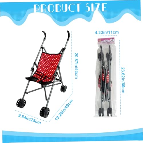 HoveeLuty Puppenwagen, faltbar, mit T-förmigem Sicherheitsgurt und Schiebegriff, abnehmbar, waschbar, Puppenwagen für Mädchen, Rollenspiele, Style3 – Bild 6