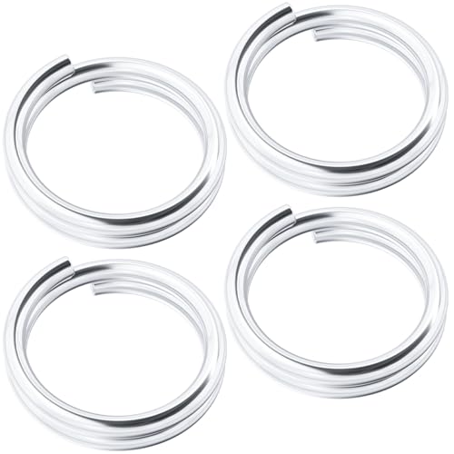 HINZIC 4 Pcs 925 Sterling Silver Split Jump Ring, 6mm Small Key Rings, Open Connector Bracelet Necklace Charm Wedding Valentines Mothers Jewelry Decoration